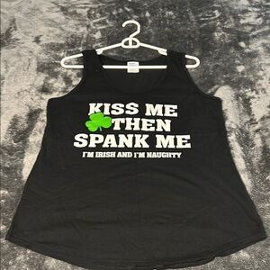 Black Tank Top with Irish Print